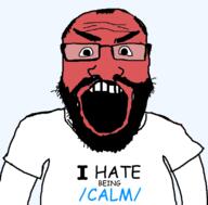angry balding beard calm clothes glasses hair i_hate open_mouth red_face soyjak text tshirt variant:science_lover // 800x789 // 91.8KB