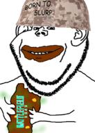 arm battlefield_2049 camouflage clothes combat_helmet comic_sans coprophagia ear hand helmet holding_object holding_poop military poop smile soyjak stinky stubble text variant:impish_soyak_ears video_game // 600x840 // 349.9KB