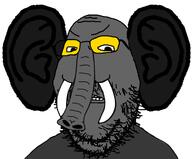 angry animal ear elephant glasses grey_skin large_ear mustache soot soot_colors soyjak soyjak_party stubble tusk variant:gapejak // 719x594 // 124.8KB