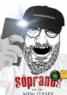 arm badge baseball_cap button clothes croat cross flashlight gabagool glasses hand hat holding_object holding_phone necklace new_jersey open_mouth phone punisher_face reddit reddit_gold ring sonnenrad soyjak stubble the_sopranos tshirt variant:its_out_get_in_here weed // 1370x1935 // 1.9MB