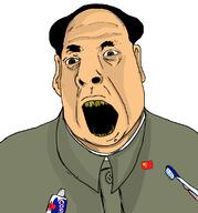 bad_teeth balding china clothes ear flag hair mao_zedong open_mouth soyjak toothbrush toothpaste variant:cobson white_skin // 1064x1144 // 50.9KB