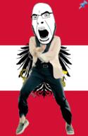 animated austria country dance flag full_body gangnam_style glasses irl open_mouth push_pin soyjak sticky stubble variant:cobson // 300x460 // 448.4KB