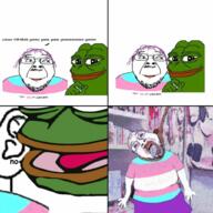 arm ear flag frog gem glasses hair hand hanging he_will_always_be_a_gem i_love irl_background lipstick mustache open_mouth pepe purple_hair rope smile soyjak stubble suicide text tongue tranny variant:bernd variant:cobson // 1024x1024 // 1.1MB