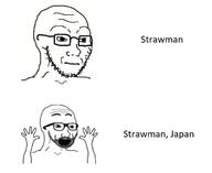 arm concerned frown glasses hand hands_up japan open_mouth place_japan soyjak soyjak_comic strawman stubble text thing_japanese variant:classic_soyjak variant:excited_soyjak // 680x557 // 114.9KB