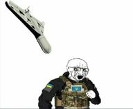 airplane army bloodshot_eyes country crying drone flag glasses iran running russo_ukrainian_war shahed136 soyjak stubble ukraine variant:classic_soyjak // 1024x835 // 43.3KB