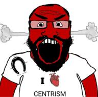 angry balding beard centrist fume glasses hair heart horseshoe horseshoe_theory i_love open_mouth red_face red_skin soyjak text variant:science_lover // 800x789 // 175.0KB