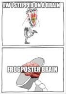 brain frog frogposter imgflip.com meme pepe rage shoe step variant:feraljak // 500x707 // 148.8KB