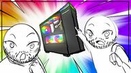 anime balding computer computer_chip cs_ghost_animation desktop fan fans gaming glasses open_mouth pc pc_master_race rainbow redraw rgb soyjak stubble variant:two_pointing_soyjaks video_game youtube // 1280x720 // 137.3KB