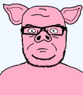 animal closed_mouth ear glasses pig pink pink_skin serious soyjak stubble variant:seriousjak // 454x520 // 5.0KB