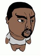 angry brown_skin chud closed_mouth clothes ear full_body goatee grey_eyes hair kanye_west soyjak variant:chudjak // 205x278 // 22.1KB