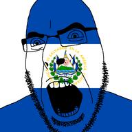 angry country el_salvador flag glasses open_mouth rainbow soyjak spanish_text stubble variant:cobson // 721x720 // 53.1KB