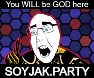 4chan advertisement arm banner blue_eyes clothes glasses hand movie open_mouth pointing_up redraw soyjak soyjak_party text the_lawnmower_man variant:cobson // 300x250 // 77.5KB