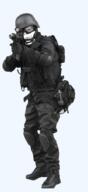 arm clothes firearm frown full_body glasses gun hand hat helmet leg police sniper soyjak stubble variant:gapejak // 414x904 // 236.4KB