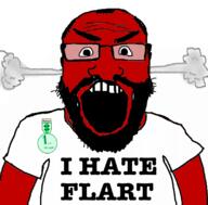 4chan angry badge balding beard clothes gif_(4chan) glasses i_hate open_mouth red_face soyjak tshirt variant:science_lover wsg_(4chan) // 800x789 // 187.2KB