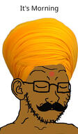 bindi brown_skin closed_eyes closed_mouth clothes ear glasses hat hinduism indian its_over mustache soyjak stubble text variant:soyak // 715x1226 // 174.2KB