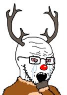 animal bloodshot_eyes christmas crying deer glasses hand horn open_mouth reindeer rudolph soyjak stubble variant:classic_soyjak // 800x1134 // 261.9KB