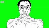 anger_mark angry animated arm chud clenched_teeth closed_mouth finger fingernail glasses green_background green_screen hair hand meta:tagme redraw saxovl smv soyjak subvariant:chudjak_front subvariant:muscular_chud variant:chudjak vein video // 1920x1080, 20.7s // 16.7MB