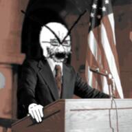 american_flag angry beard clothes crying flag:united_states glasses microphone open_mouth podium politician red_eyes selfish_little_fuck suit variant:cryboy_soyjak // 250x250 // 35.1KB
