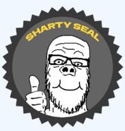 badge glasses grey hand seal_of_approval sharty_seal smile soot_colors soyjak soyjak_party stubble template text thumbs_up variant:a24_slowburn_soyjak // 820x860 // 58.4KB
