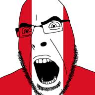angry country flag glasses open_mouth peru soyjak stubble variant:cobson // 721x720 // 10.6KB