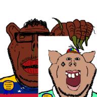 2soyjaks acne amerimutt animated artist:bulgarian award badge black_skin brimstone bulgaria bulgarian_(user) clothes countrywar fat flag:bulgaria flag:venezuela front_facing glasses hair hand holding_object lips long_nails looking_at_you mucus mustache mutt nigger no_pupils open_mouth pedophile picture pig propeller_hat queen_of_spades ribbon smile stubble subvariant:impish_amerimutt subvariant:impish_front text unibrow variant:impish_soyak_ears venezuela wart yellow_teeth // 800x797 // 116.0KB