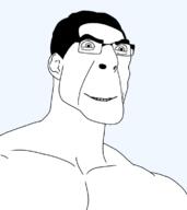 gigachad glasses muscles muscular_male smile smirk smug template transparent transparent_background variant:cobson // 680x762 // 72.7KB