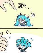 anime bloodshot_eyes blue_hair closed_mouth concerned crying forwn glasses hair hatsune_miku open_mouth smile smug soyjak stubble variant:classic_soyjak vocaloid // 982x1247 // 239.5KB