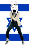 angry animated country dance flag gangnam_style glasses israel judaism open_mouth soyjak star_of_david stubble variant:cobson // 300x460 // 505.5KB