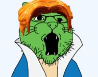 animal cat clothes ear glasses green_skin irl nas open_mouth orange_hair soyjak stubble the_mask variant:unknown whisker white_skin // 681x536 // 118.1KB