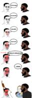 anger_mark angry black_skin bloodshot_eyes blush chad clenched_teeth closed_mouth comic crying glasses hair hand holding_object meme multiple_soyjaks open_mouth rope smile smirk smug soyjak soyjak_comic suicide text trad_wife variant:chudjak variant:wojak // 600x1799 // 727.0KB
