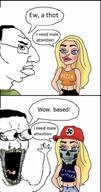 based blond blue_eyes chud closed_mouth clothes excited female flag:nazi_germany hair hand hands_up happy hat i_love stubble swastika text thot variant:chudjak waow yellow_teeth // 526x1002 // 147.5KB