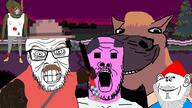 angry beard canadian death_road_to_canada glasses gnome green_skin grin holding_object horse mustache open_mouth pink_skin pixel_art pointing stubble subvariant:impish_horse suicide variant:a24_slowburn_soyjak variant:bernd variant:feraljak variant:impish_soyak_ears zombie // 1920x1080 // 534.5KB