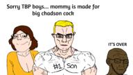 3soyjaks bbc black_skin blue_eyes breasts brown_skin buff female incest its_over meta:tagme mother mother_and_son son subvariant:chudjak_front subvariant:muscular_chud subvariant:soylita text twp variant:chudjak variant:gapejak variant:soyak yellow_hair // 1920x1080 // 475.1KB