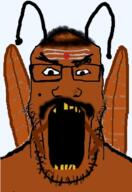 angry glasses hindflea hindroach hindu india indian jeet mustache pajeet poo poojeet roach seethe seething variant:markiplier_soyjak wing yellow_teeth // 436x634 // 192.0KB