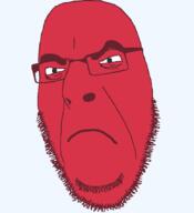 angry closed_mouth emoticon glasses red red_skin soyjak stubble variant:cobson // 775x849 // 38.8KB