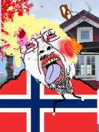 2soyjaks angry animal bloodshot_eyes brown_skin clothes country crying dead flag flag:norway glasses irl_background mustache norway open_mouth shot shotgun soyjak squirrel stubble subvariant:feralsquirrel suicide tongue variant:bernd variant:feraljak yellow_teeth // 480x640 // 359.8KB