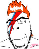 4chan closed_eyes closed_mouth david_bowie face_paint glasses music music_parody orange_hair qa_(4chan) smile sound soyjak starman stubble variant:cobson video // 720x890, 256.8s // 6.1MB