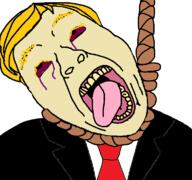 clothes crying donald_trump hair hanging necktie open_mouth rope soyjak suicide suit tongue variant:bernd white_skin yellow_hair yellow_teeth // 768x719 // 60.3KB