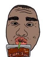 balding bant_(4chan) brown brown_skin capri_sun closed_mouth drinking drinking_straw fart gassy lips lol obese pig pills poop sip ugly variant:unknown yonkers // 346x455 // 78.4KB