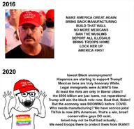 2016 2020 arm cap clothes donald_trump glasses hand hands_up hat irl lgbt maga open_mouth soyjak stubble text tshirt united_states variant:excited_soyjak // 1024x984 // 147.1KB