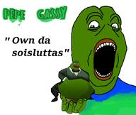 blue_shirt fart fat frog gassy gay greenskin incredible_fatty lips pepe text toy variant:gapejak white_eyes // 879x742 // 178.2KB