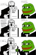 2soyjaks angry clothes comic frog glasses hand holding_object pepe petition pointing postal postal_dude soyjak speech_bubble stubble suit sunglasses text v_(4chan) variant:a24_slowburn_soyjak video_game // 680x1054 // 586.9KB
