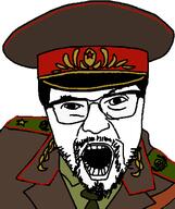 cap clothes glasses hair hat meta:tagme necktie open_mouth soviet_union soyjak stubble tagme_new_variant traced uniform variant:unknown // 414x495 // 37.3KB