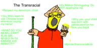 china clothes greentext hand hat holding_object oekaki paint paintbrush redraw soyjak text variant:unknown yellow yellow_skin // 500x250 // 46.9KB