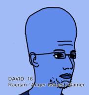 big_brain blue closed_mouth ear gamer glasses racism soyjak stubble text variant:unknown // 707x750 // 47.8KB