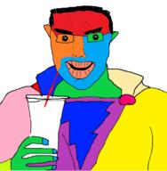 cape clothes colorful cup drinking_straw ear hand holding_object lips oh_my_god_she_is_so_attractive shazam soyjak subvariant:chudjak_front variant:chudjak // 672x686 // 85.6KB