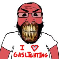 angry bad_teeth balding beard clenched_teeth clothes gasliggghting glasses hair heart i_love red_skin soyjak tranny tshirt variant:science_lover you_were_one_i_ker // 1200x1184 // 568.8KB
