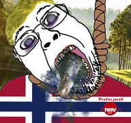 alive blue_eyes boil clothes country fish flag flag:norway glasses hair hanging irl_background norway open_mouth rope soyjak stubble suicide variant:bernd yellow_hair yellow_teeth // 768x719 // 730.3KB