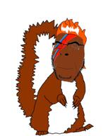 animal brown_skin closed_eyes closed_mouth david_bowie face_paint full_body glasses music music_parody orange_hair smile sound soyjak squirrel stubble tail variant:cobson video // 480x602, 114.7s // 2.6MB