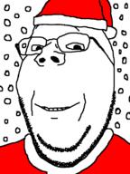 christmas coat glasses looking_at_you santa santa_hat smile snow stubble subvariant:wholesome_soyjak teeth variant:gapejak // 600x800 // 19.5KB
